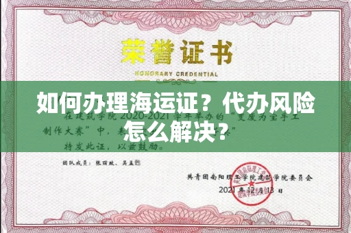 长沙如何办理海运证?代办风险怎么解决?